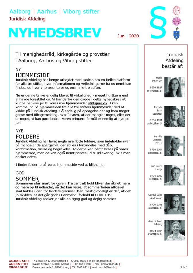 Nyhedsbrev juni 2020