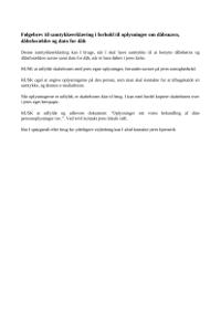 Følgebrev til samtykkeerklæring i forhold til oplysninger om dåbsnavn, dåbsforældre og dato for dåb