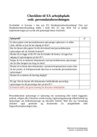 Checkliste til XX arbejdsplads vedr. persondataforordningen.docx