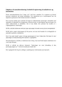 Følgebrev til samtykkeerklæring i forhold til registrering af mailadresser og kontaktdata